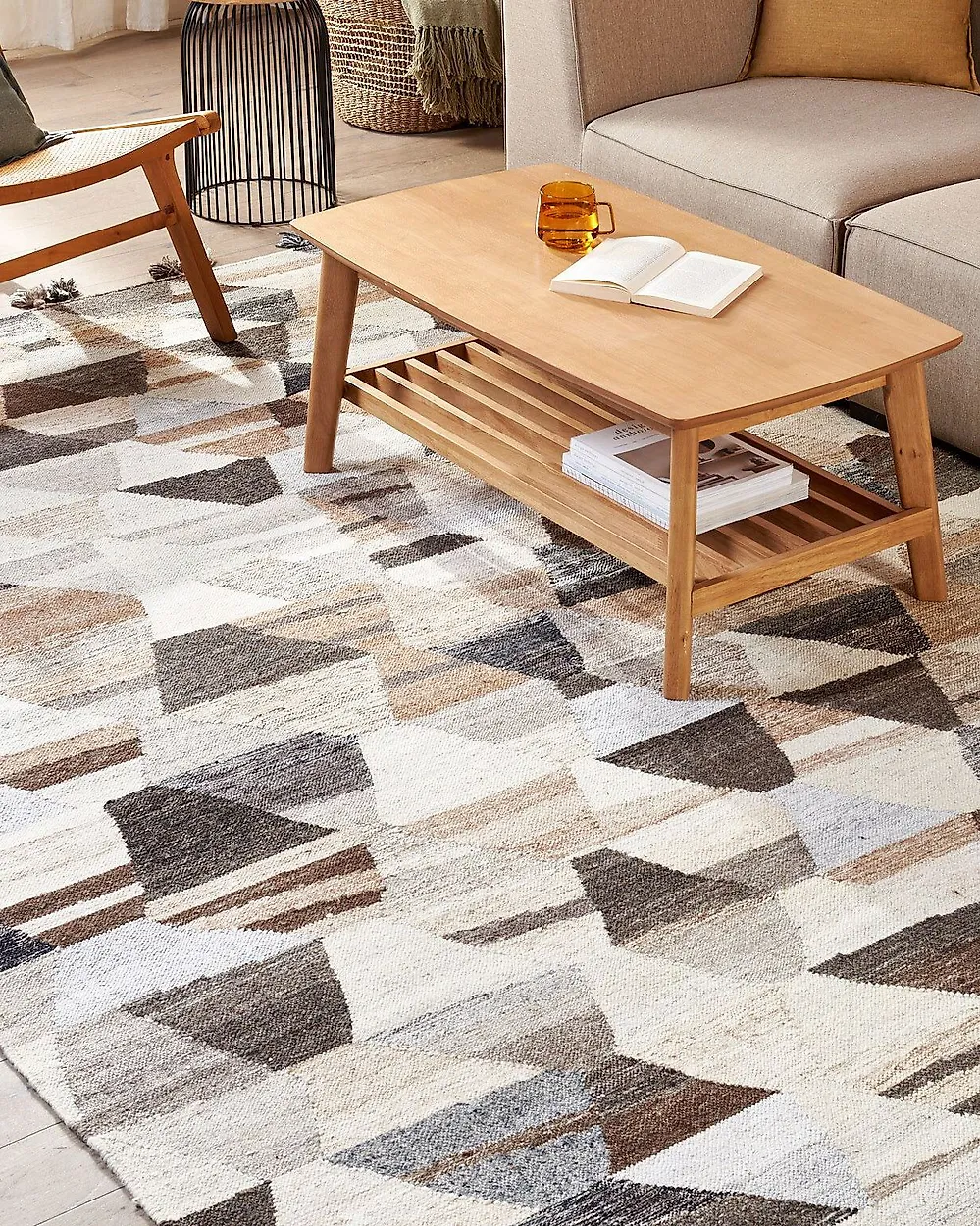 Rug ARGAVAND Beige 200 x 300 cm Kilim Wool_1184713