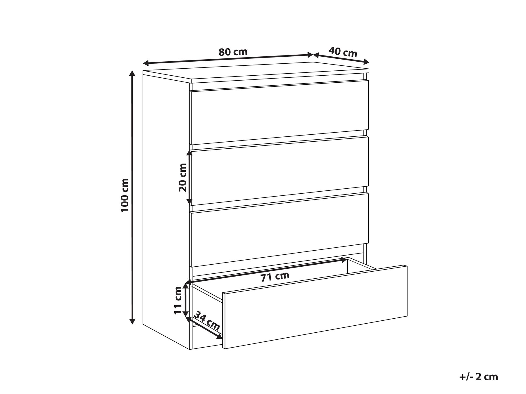 Komoda 4 szuflady WINNIPEG Biały_977885