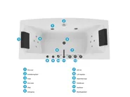 Hjørne-boblebad med LED MOOR 173 x 81 cm Hvid_782685
