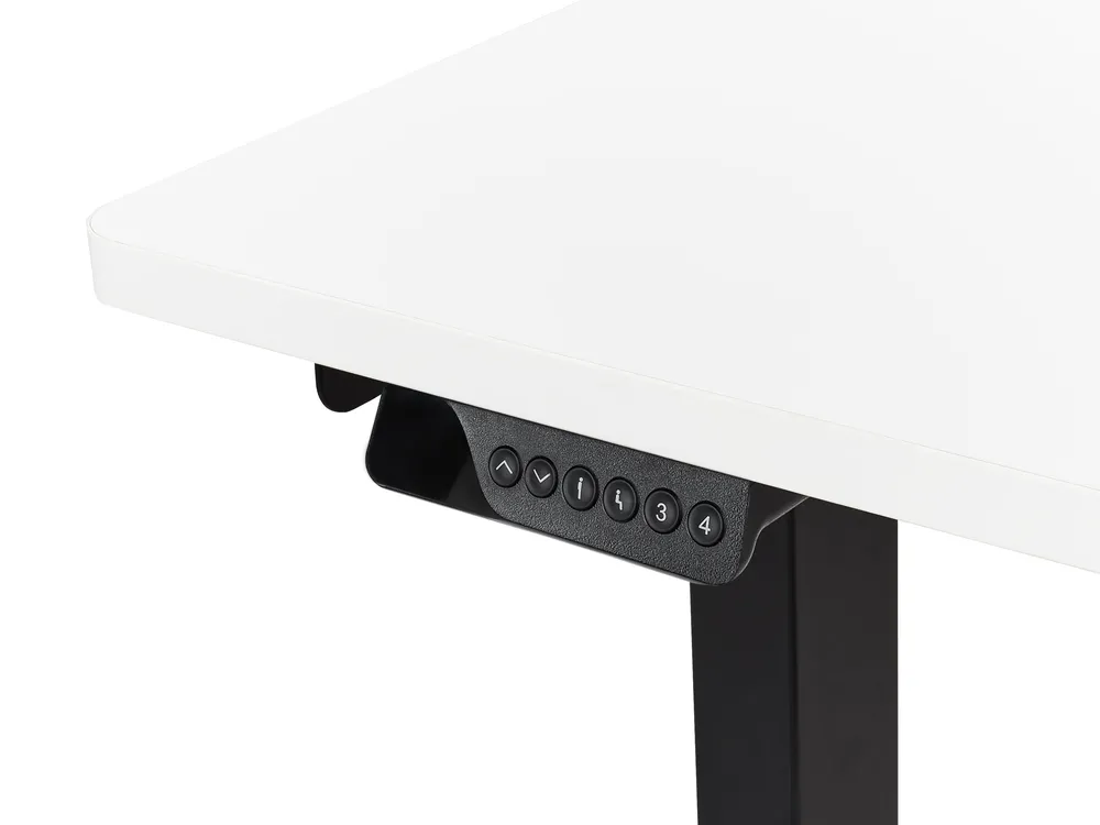 Electric Adjustable Corner Desk DESTINES 160 cm 109 cm White/ Black Right Hand_927820