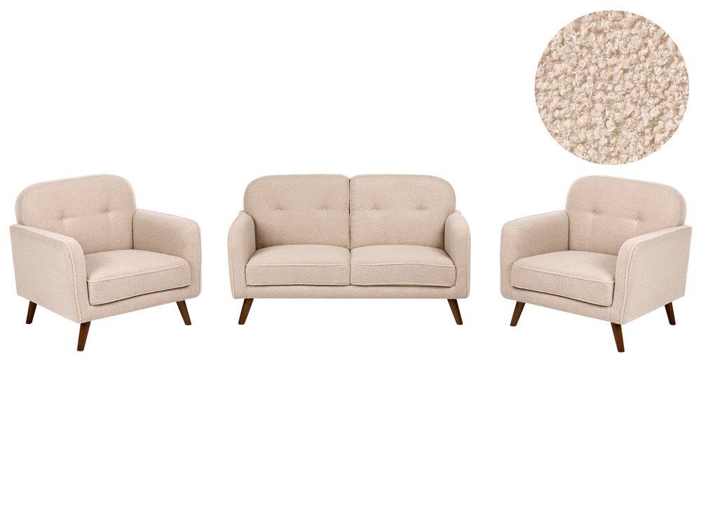 Set de living cu 4 locuri ETTRUM Boucle Bej