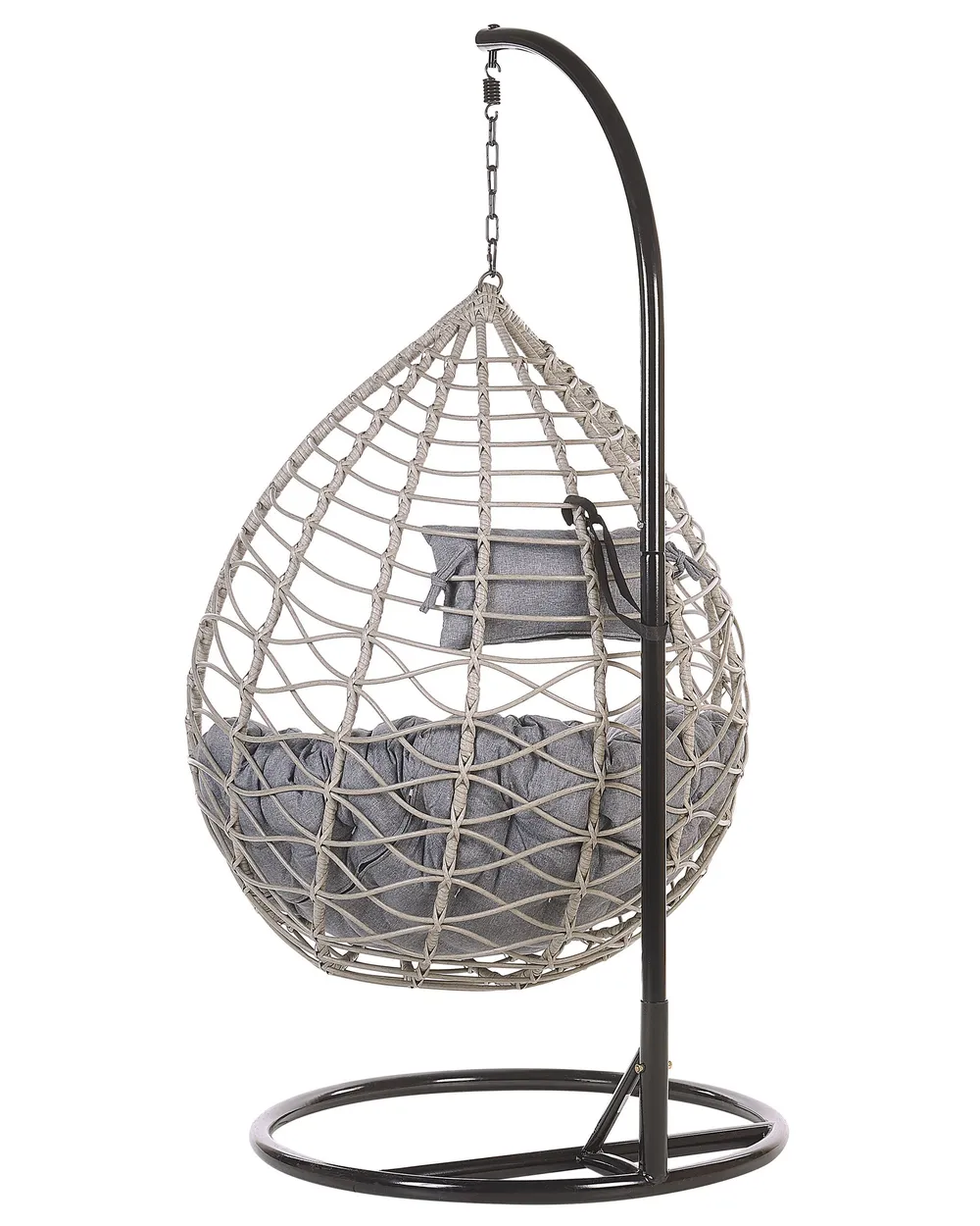 Hanging Chair with Stand ARSITA PE Rattan Grey_763900