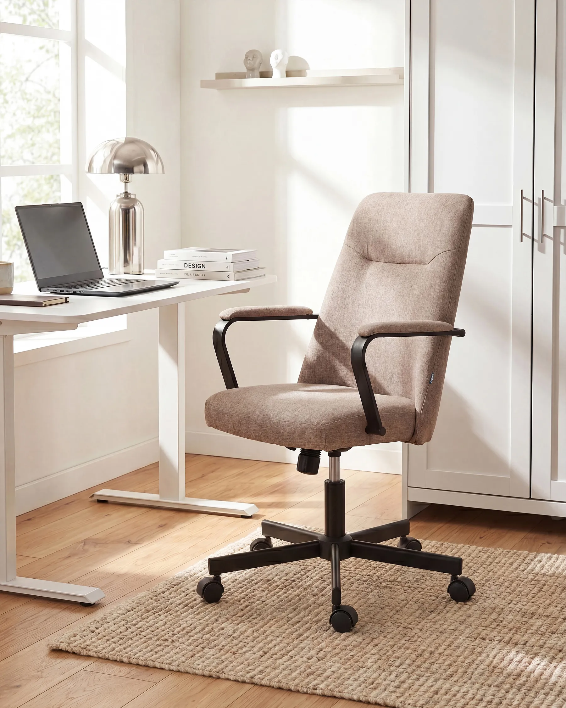 Office Chair CAROGA Fabric Light Brown_1082939