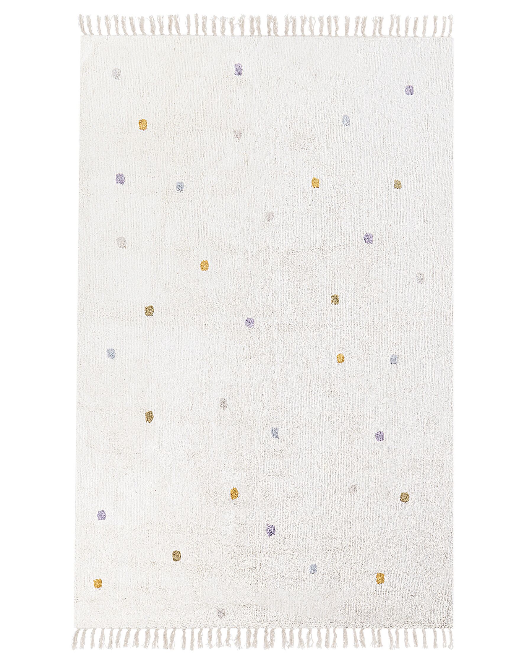 Bavlněný koberec s puntíky 140 x 200 cm krémová bílá ASTAF_908022