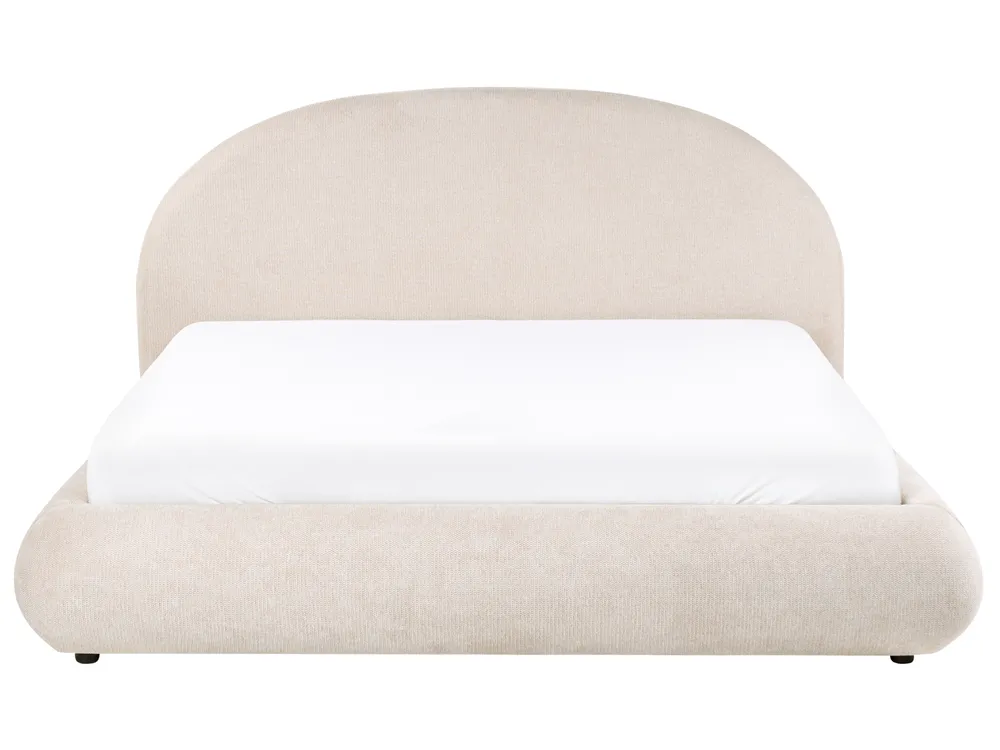 Ottoman Bed GRASSE Fabric Light Beige 180 x 200 cm (EU Super King)_1056360