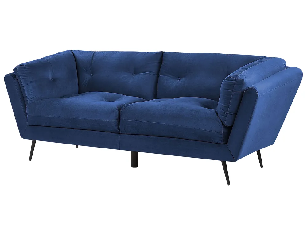 Sofa 3 Seater LENVIK Velvet Navy Blue_785002