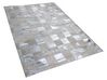 Dywan patchwork skórzany 140 x 200 cm beżowo-srebrny YAZIR_721264