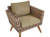 Lounge Set Rattan dunkelbraun 4-Sitzer Auflagen olivgrün VITTORIA_930736