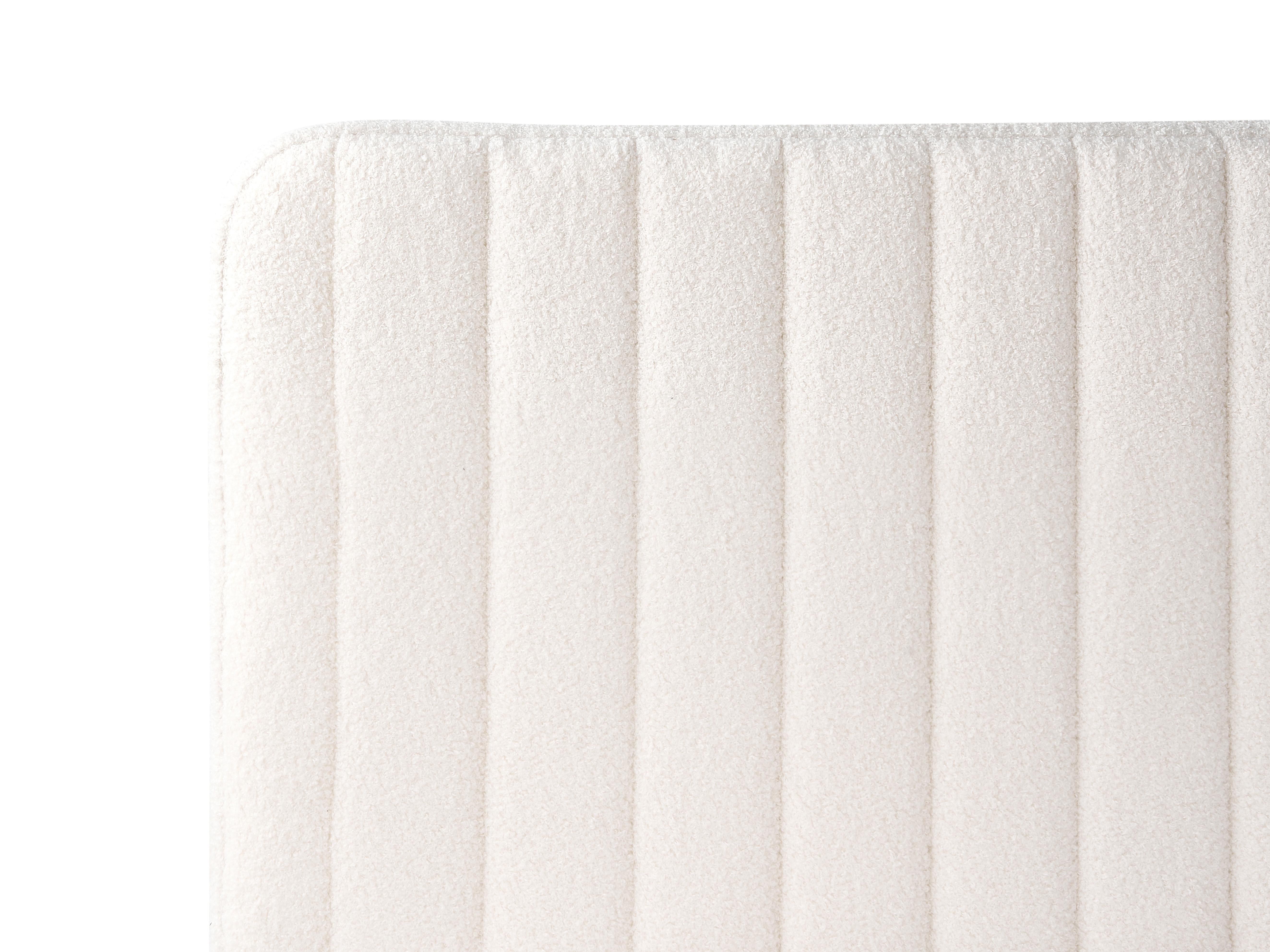 Lit avec sommier Bouclé LUNAN 120 x 200 cm Blanc cassé_1025659