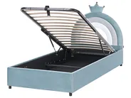 Kids Ottoman Bed GRISETOT Velvet Blue 90 x 200 cm (EU Single)_1053888