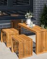 Sada 3 záhradných taburetov svetlé akáciové drevo BELLANO_921936