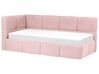Daybed Fabric JACOU 90 x 200 cm (EU Single) with Storage Left Hand Pink
