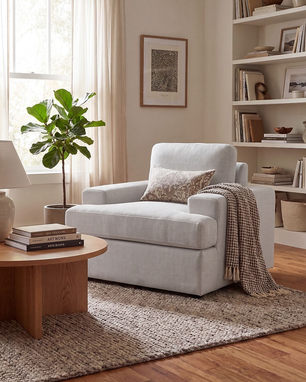 Armchair ALLA Fabric Light Grey