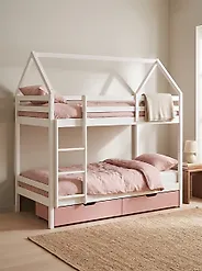 Bunk Bed with Drawers TERNAS Pine Wood Pink 90 x 200 cm (EU Single)_1175112