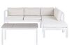 5 Seater Aluminium Garden Corner Sofa Set White and Off-White MESSINA_929601