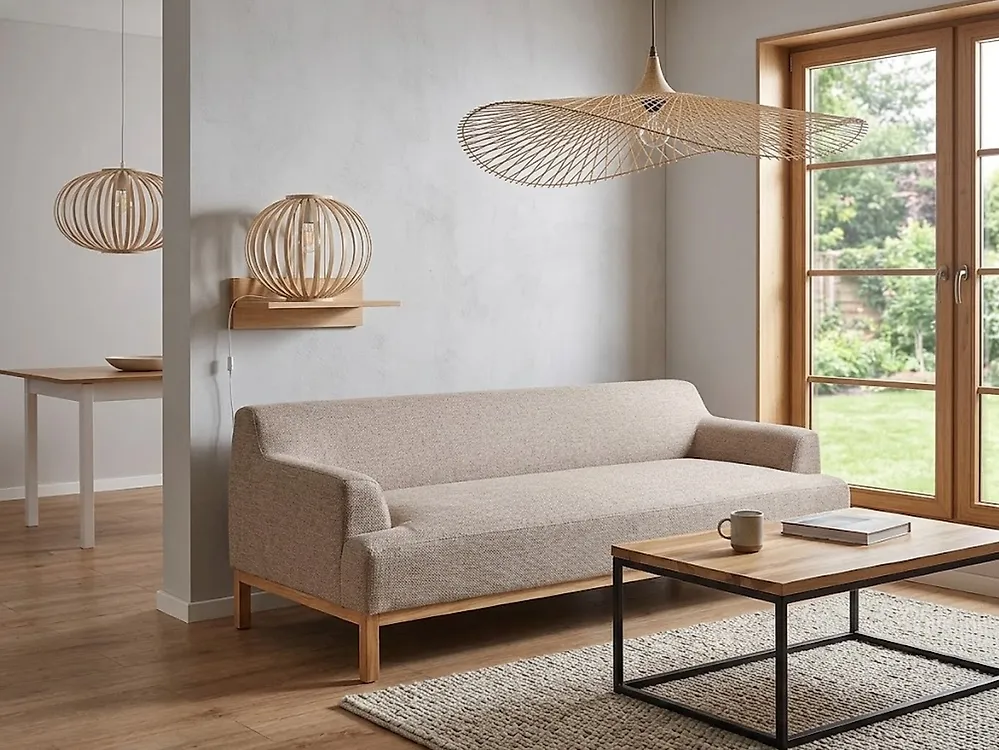 Sofa 3 Seater SOSJO Fabric Light Brown_1175974