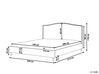 Šedá čalouněná postel 160x200cm s bílou LED páskou MONTELLIER_708901