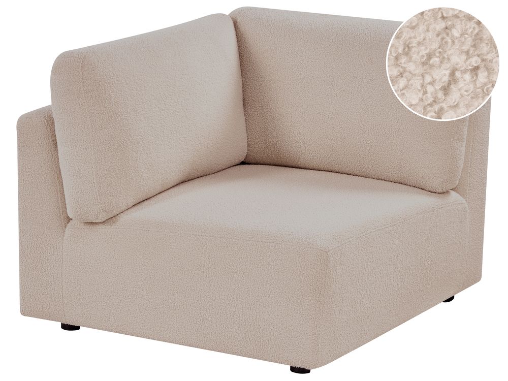Eckmodul KIVVIK Bouclé Beige rechtsseitig