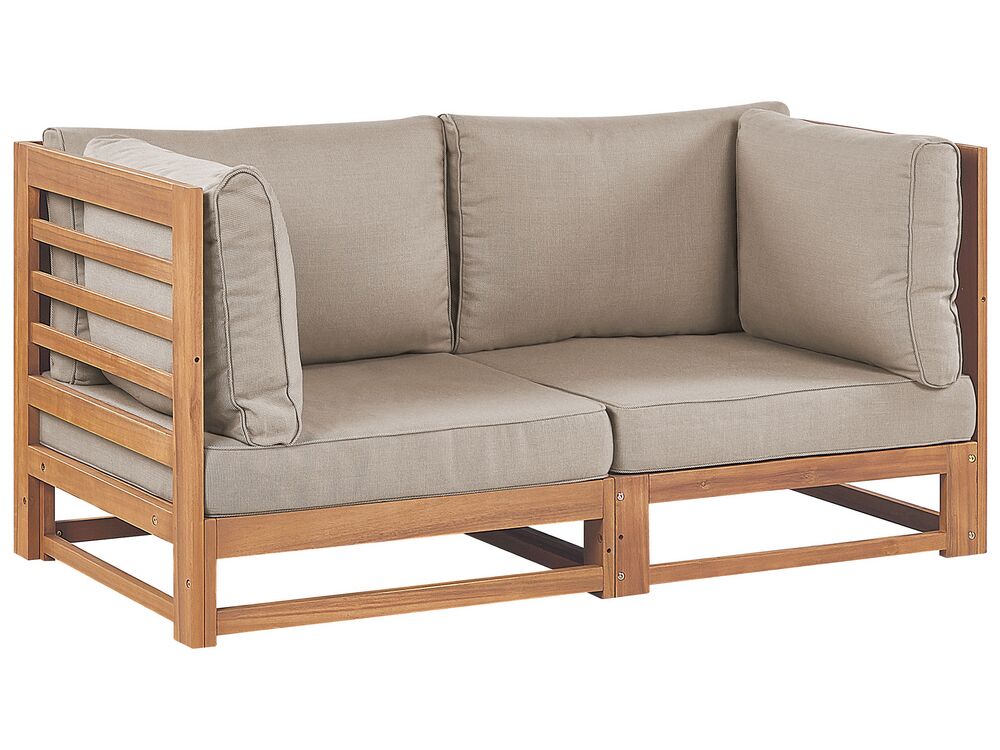2 Seater Certified Acacia Wood Garden Sofa Light TRANI Beliani.no
