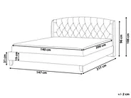 Bett mit Lattenrost Stoff BORDEAUX 140 x 200 cm Beige_777538
