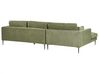 Right Hand Fabric Corner Sofa Green FLAM_934602