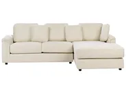 Corner Sofa 4 Seater KOHLO Fabric Light Beige Left Hand_945057