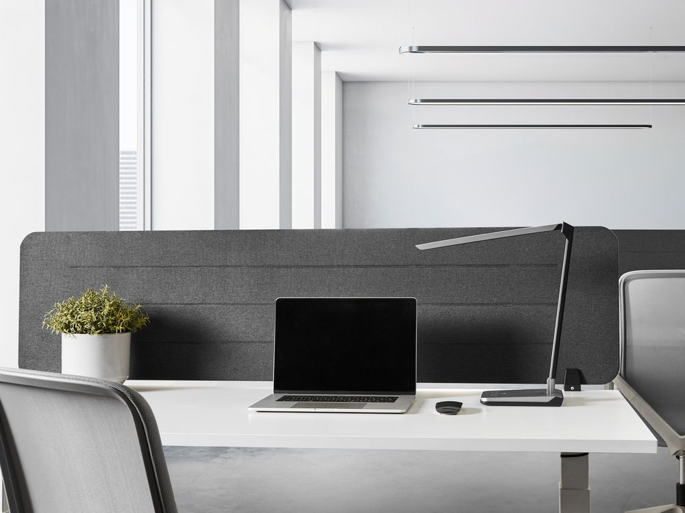 Desk Screen ZIGGY 160 x 40 cm Dark Grey