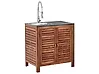 Armario de cocina exterior con fregadero BRUCOLI Marrón/Plateado Madera de acacia