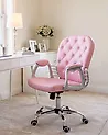 Desk Chair PRINCESS Faux Leather Pink