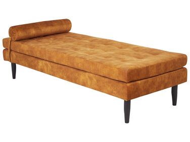 Velvet Chaise Longue Yellow USSEL 