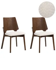 Set of 2 Dining Chairs ABEE Brown/ Light Beige_1055086