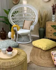 Sedia Peacock EMMANUELLE Rattan Bianco_892176