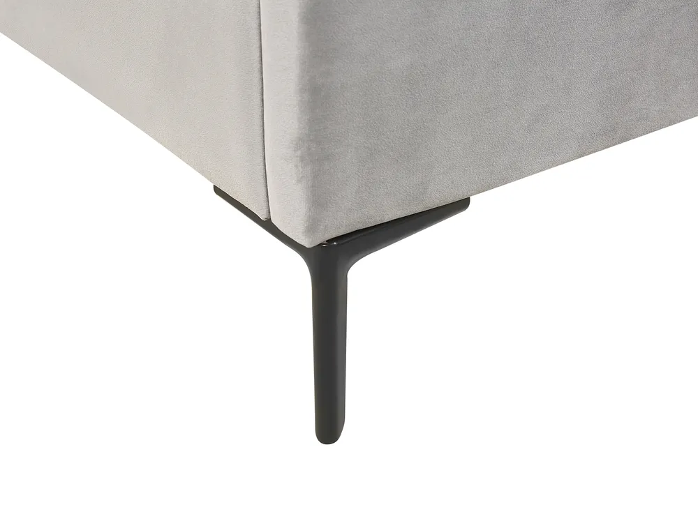 Ottoman Bed SEZANNE Velvet Light Grey 160 x 200 cm (EU King Size)_795510