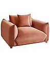Armchair LUVOS Velvet Golden Brown