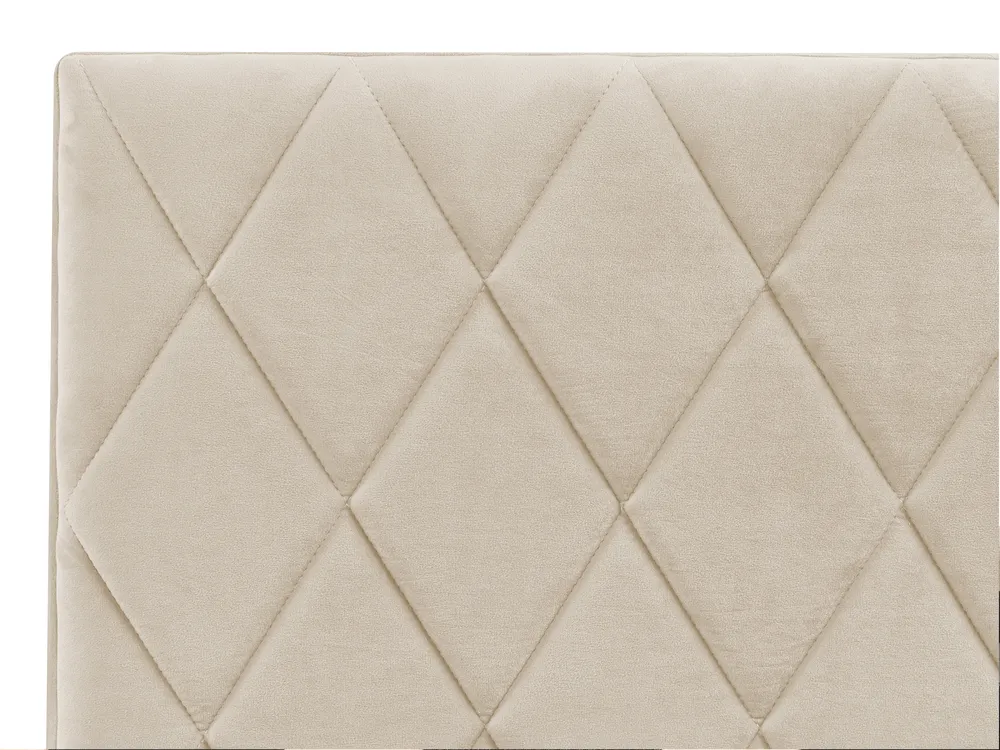 Ottoman Bed ROCHEFORT Velvet Beige 140 x 200 cm (EU Double)_857283