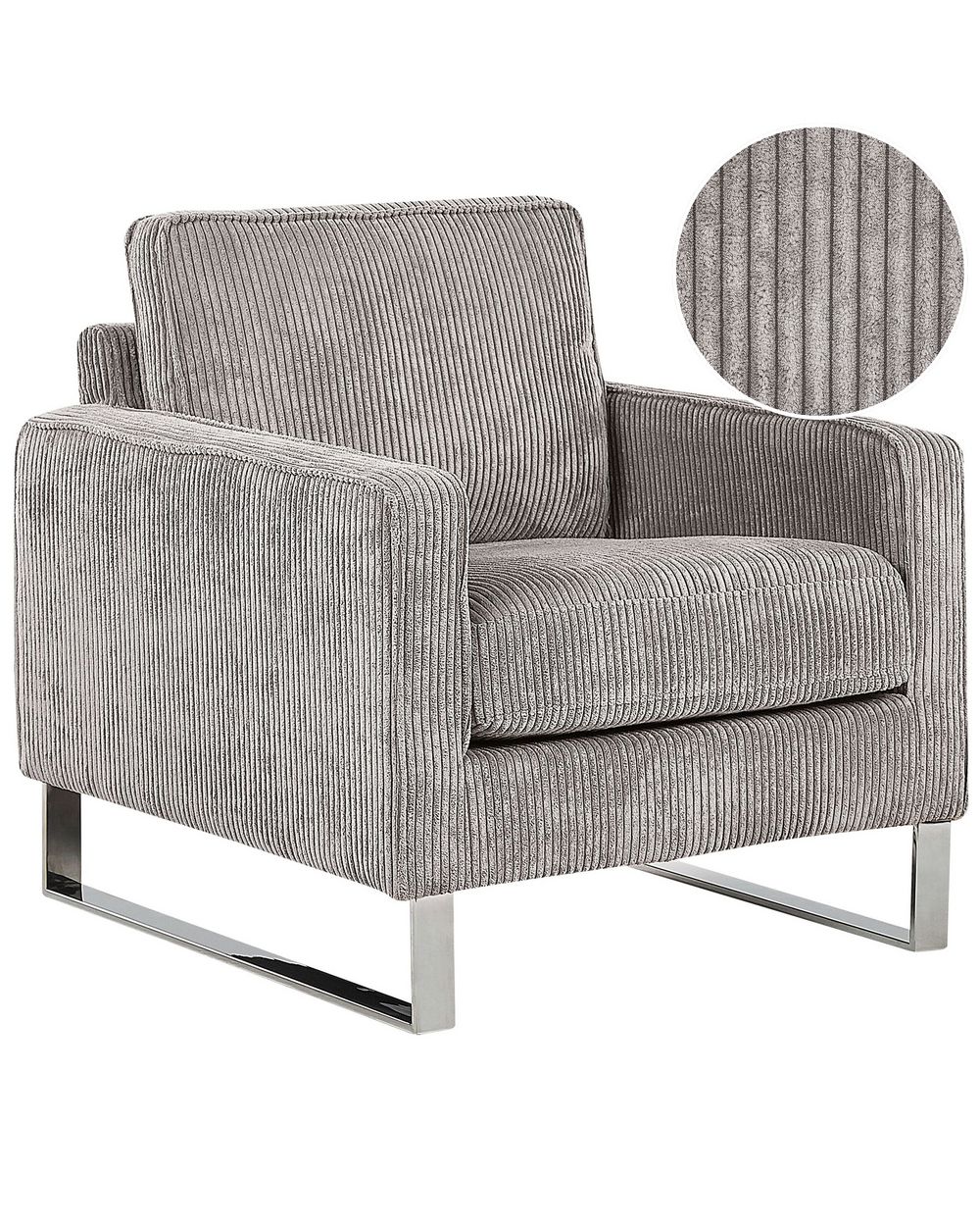 Armchair VIND Corduroy Light Grey Beliani.cz
