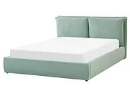 Ottoman Bed BAJONNA Velvet Mint Green 160 x 200 cm (EU King Size)_842842