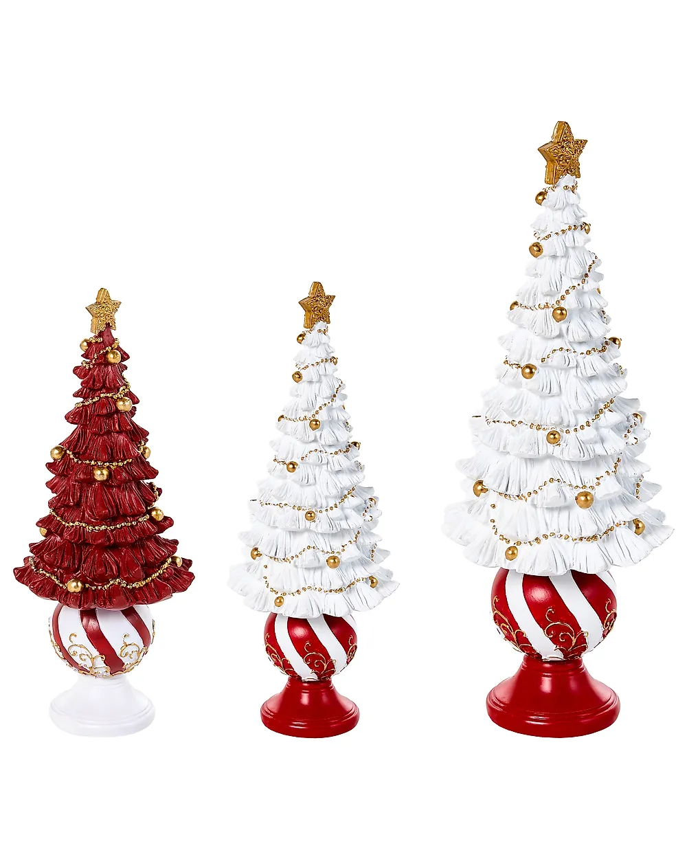 HITIS 32/32/40 cm Albero di Natale Rosso/Bianco