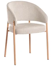 Esszimmerstuhl 2er Set ZANE Stoff Hellbeige_1160987