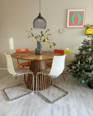 Dining Table MESILLA Brown 120 cm 120 cm Acacia Wood_1039176