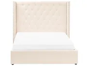 Ottoman Bed LUBBON Velvet Off-White 140 x 200 cm (EU Double)_882135