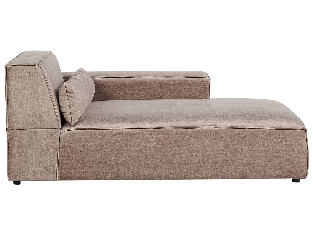 Linksseitige Chaiselongue HELLNAR Stoff Hellbraun