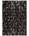 Kožený koberec 140 x 200 cm čierna/zlatá DEVELI_850969