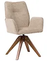 Dining Chair Swivel MOKENA Faux Linen Beige