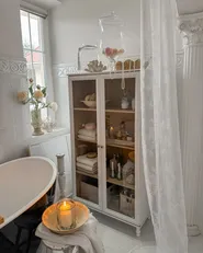 Vetrina in vetro TINGLEDALE 80 cm Bianco_983355