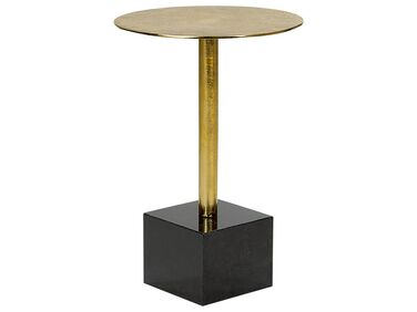 Kovový boční stolek zlatá a černá COLIBRI