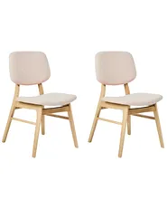 Set di 2 sedie da pranzo ELAINE Bouclé Marrone chiaro/Beige_952274