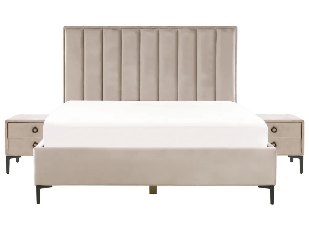 Set da camera da letto SEZANNE Velluto Tortora 180 x 200 cm_916917