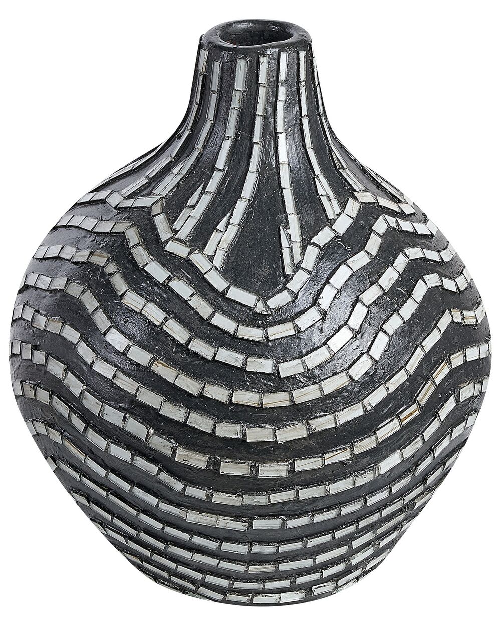 Wazon dekoracyjny KUALU 35 cm Ceramika Czarny