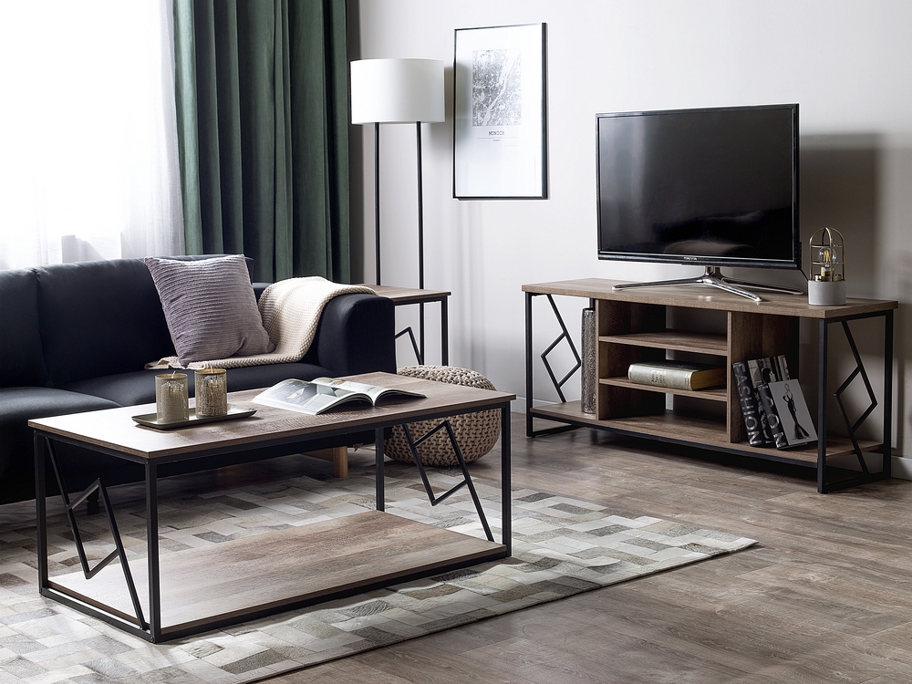Dark wood and black tv unit sales